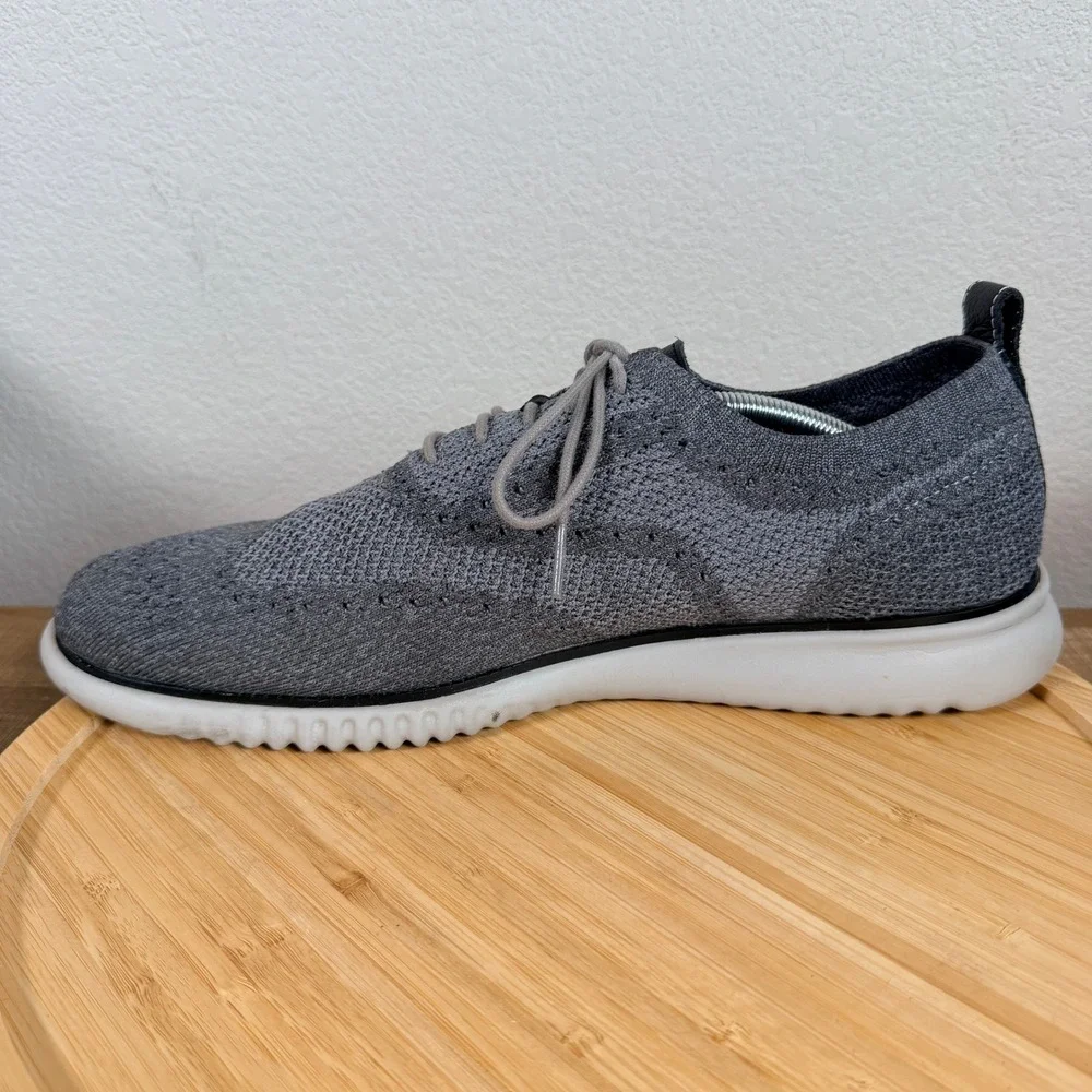 Cole Haan Zerogrand Stitchlite Wingtip Oxford Shoes Mens 13M Grey Knit C27568